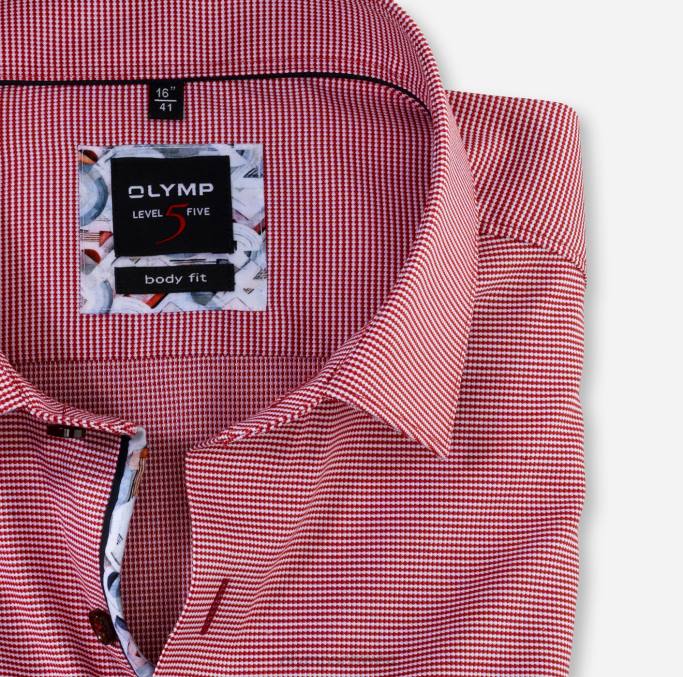 OLYMP Level Five Body Fit, Businesshemd, New York Kent, Ziegelrot LBD8827 Kleidung