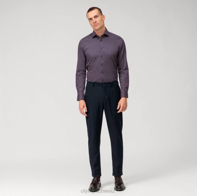 OLYMP Level Five Body Fit, Businesshemd, New York Kent, rot LBD8585 Kleidung