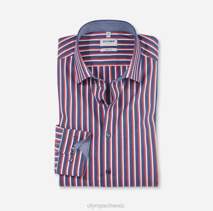 OLYMP Level Five Body Fit, Businesshemd, New York Kent, rot LBD8787 Kleidung