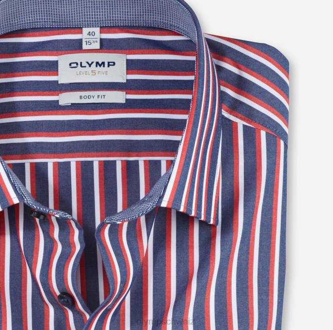 OLYMP Level Five Body Fit, Businesshemd, New York Kent, rot LBD8787 Kleidung