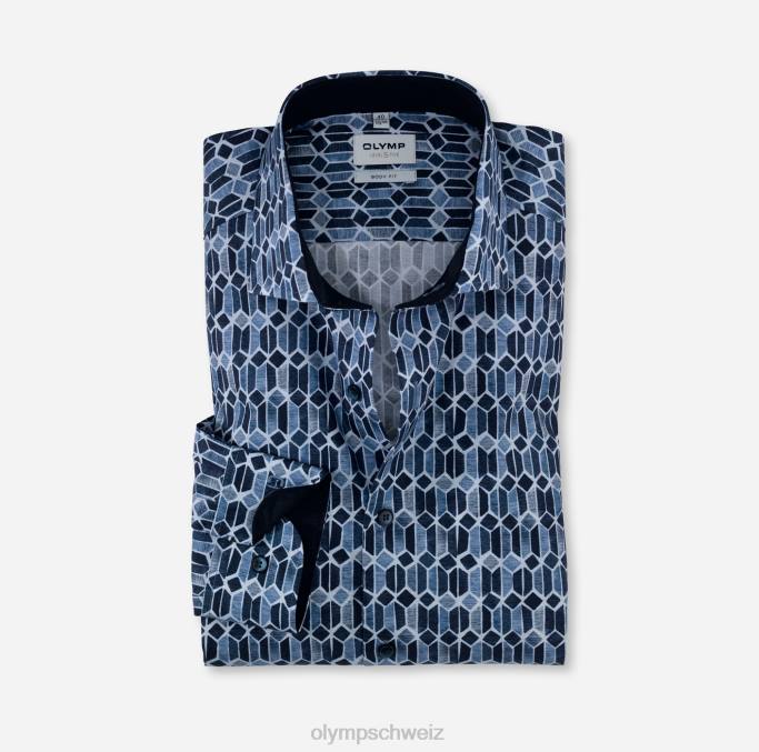OLYMP Level Five Body Fit, Businesshemd, Royal Kent, Bleu LBD8721 Kleidung