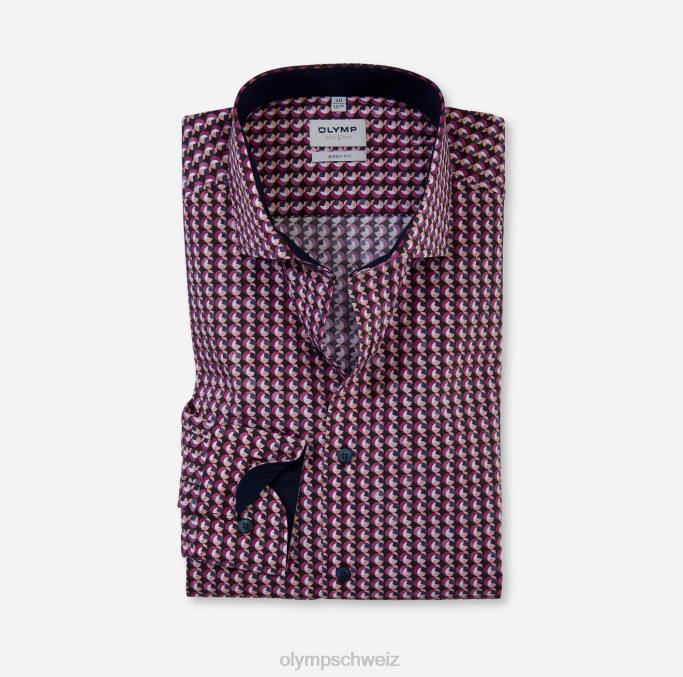 OLYMP Level Five Body Fit, Businesshemd, Royal Kent, Fuchsia LBD8387 Kleidung