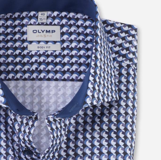 OLYMP Level Five Body Fit, Businesshemd, Royal Kent, Marine LBD8450 Kleidung