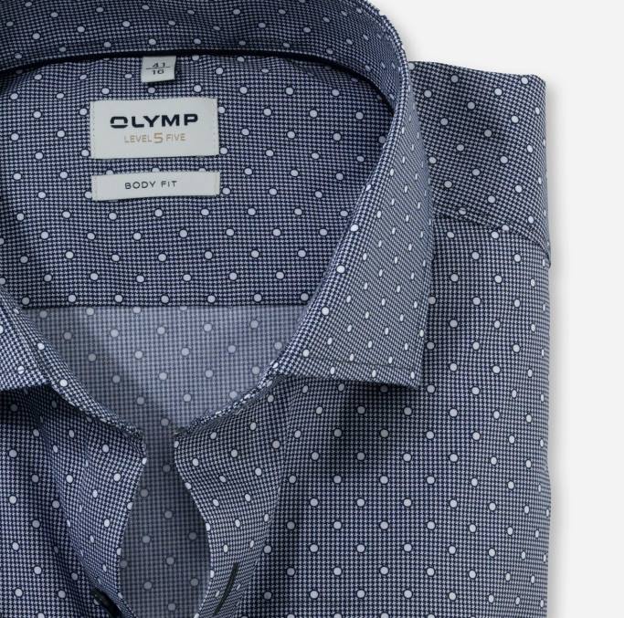 OLYMP Level Five Body Fit, Businesshemd, Royal Kent, Marine LBD8498 Kleidung