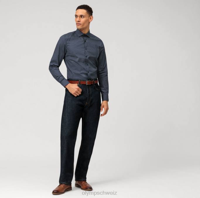 OLYMP Level Five Body Fit, Businesshemd, Royal Kent, Marine LBD8636 Kleidung