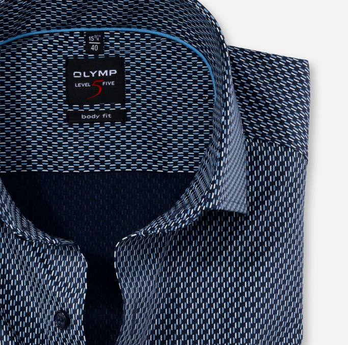 OLYMP Level Five Body Fit, Businesshemd, Royal Kent, Marine LBD8813 Kleidung