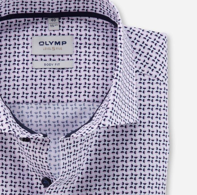 OLYMP Level Five Body Fit, Businesshemd, Royal Kent, Rose LBD8516 Kleidung