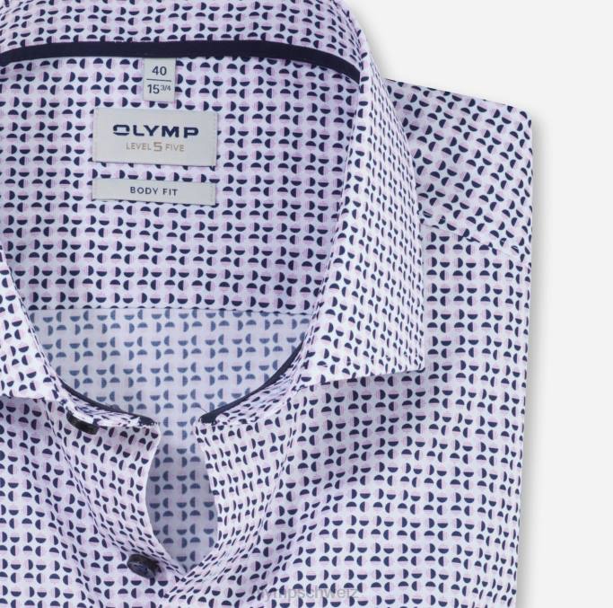 OLYMP Level Five Body Fit, Businesshemd, Royal Kent, Rose LBD8635 Kleidung