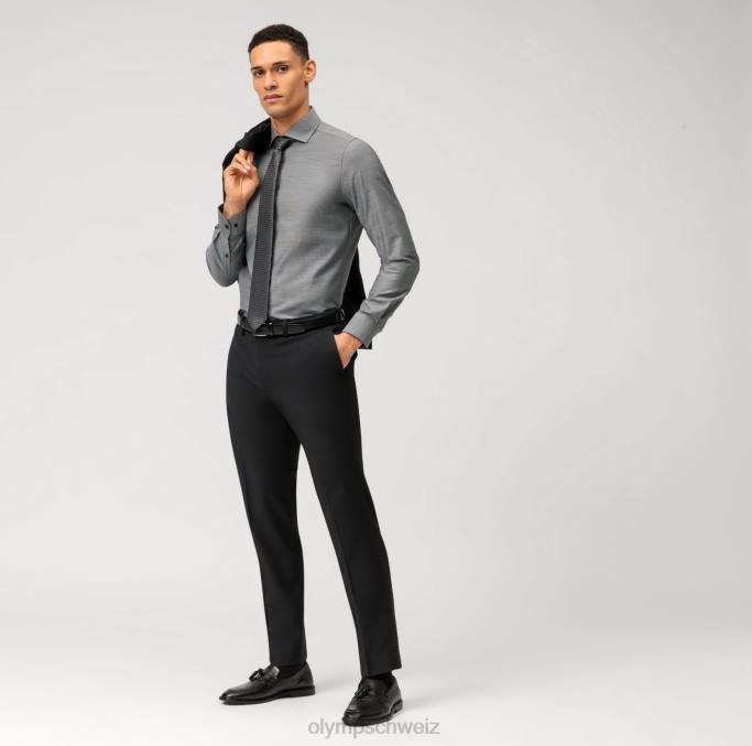 OLYMP Level Five Body Fit, Businesshemd, Royal Kent, Schwarz LBD8689 Kleidung