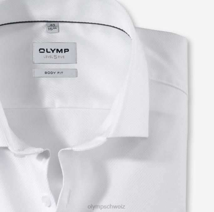 OLYMP Level Five Body Fit, Businesshemd, Royal Kent, Weiß LBD8426 Kleidung