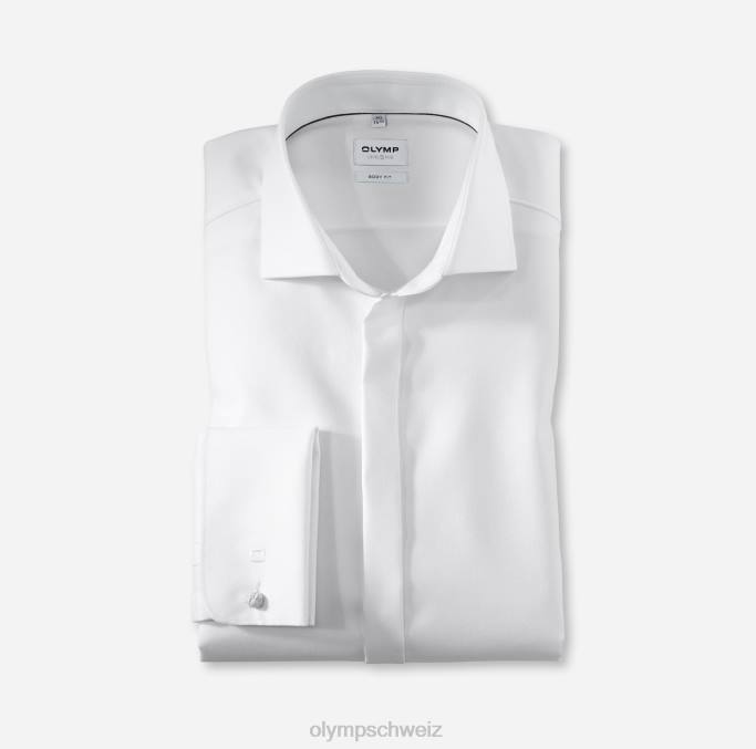 OLYMP Level Five Body Fit, Businesshemd, Royal Kent, Weiß LBD8432 Kleidung