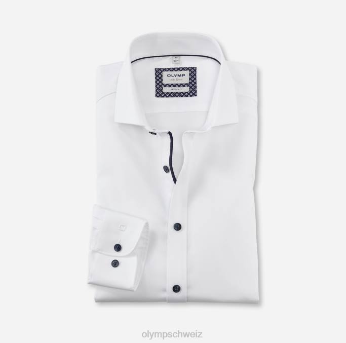 OLYMP Level Five Body Fit, Businesshemd, Royal Kent, Weiß LBD8477 Kleidung