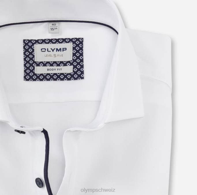 OLYMP Level Five Body Fit, Businesshemd, Royal Kent, Weiß LBD8477 Kleidung