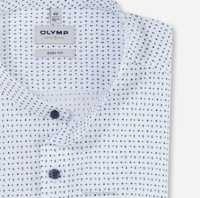 OLYMP Level Five Body Fit, Businesshemd, Stehkragen, Blau LBD8761 Kleidung