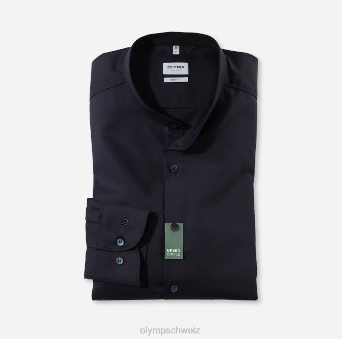 OLYMP Level Five Body Fit, Businesshemd, Stehkragen, nachtblau LBD8402 Kleidung