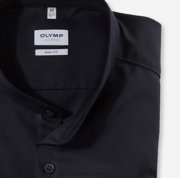 OLYMP Level Five Body Fit, Businesshemd, Stehkragen, nachtblau LBD8402 Kleidung