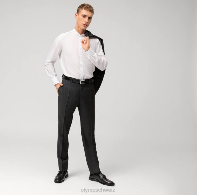 OLYMP Level Five Body Fit, Businesshemd, Stehkragen, weiß LBD8677 Kleidung