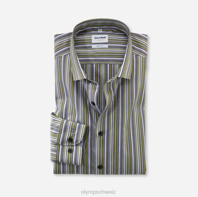 OLYMP Level Five Body Fit, Businesshemd, modernes Kent, Limettengrün LBD8724 Kleidung