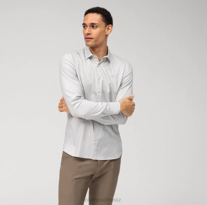 OLYMP Level Five Garment Washed Body Fit, Businesshemd, Kent, Taupe LBD8568 Kleidung