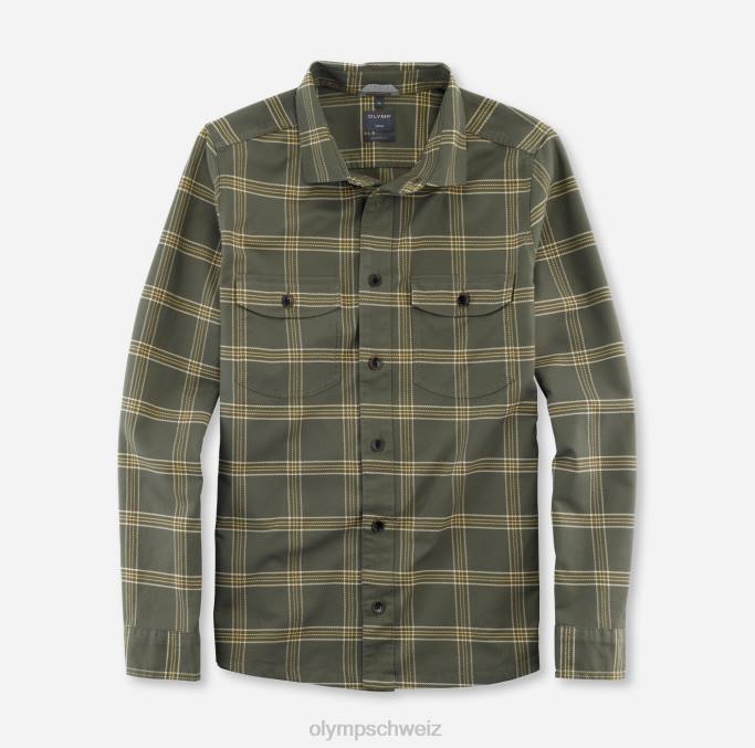 OLYMP Lässiges Overshirt, Freizeithemd, Kent, Oliv LBD81982 Kleidung