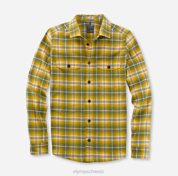 OLYMP Lässiges Overshirt, Freizeithemd, Kent, Oliv LBD81986 Kleidung