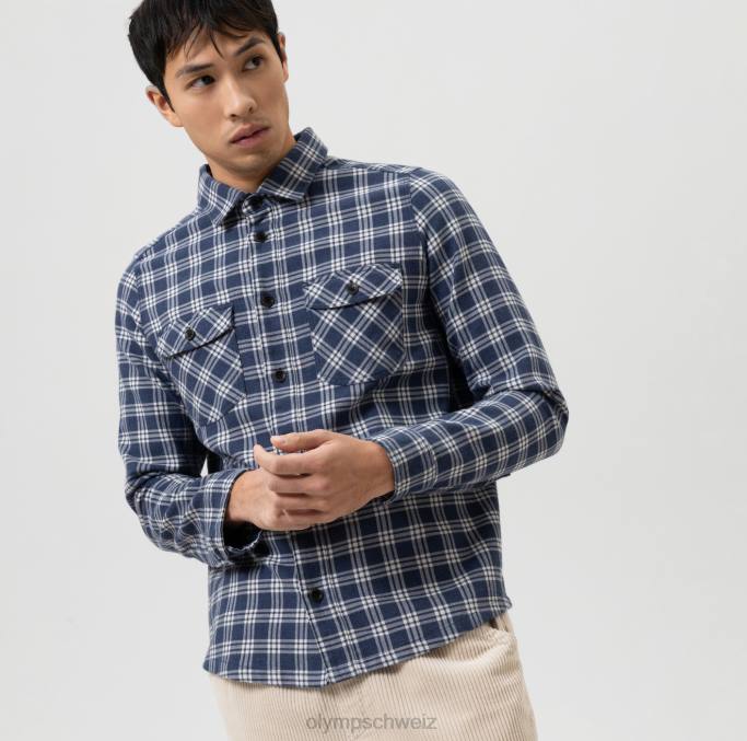 OLYMP Lässiges Überhemd, Freizeithemd, Kent, Marine LBD81955 Kleidung