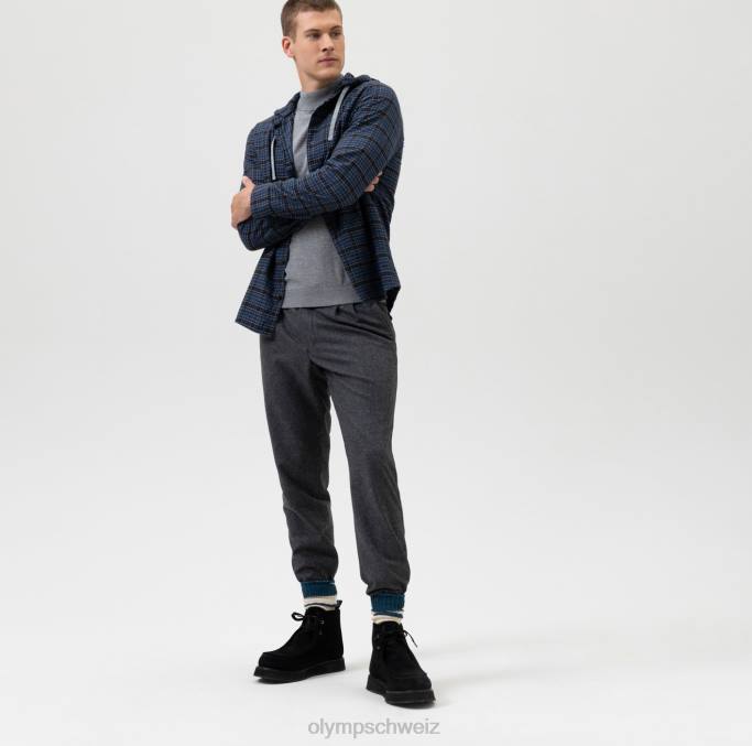 OLYMP Level Five Smart Casual Overshirt, Freizeithemd, Kapuze, Marine LBD81966 Kleidung