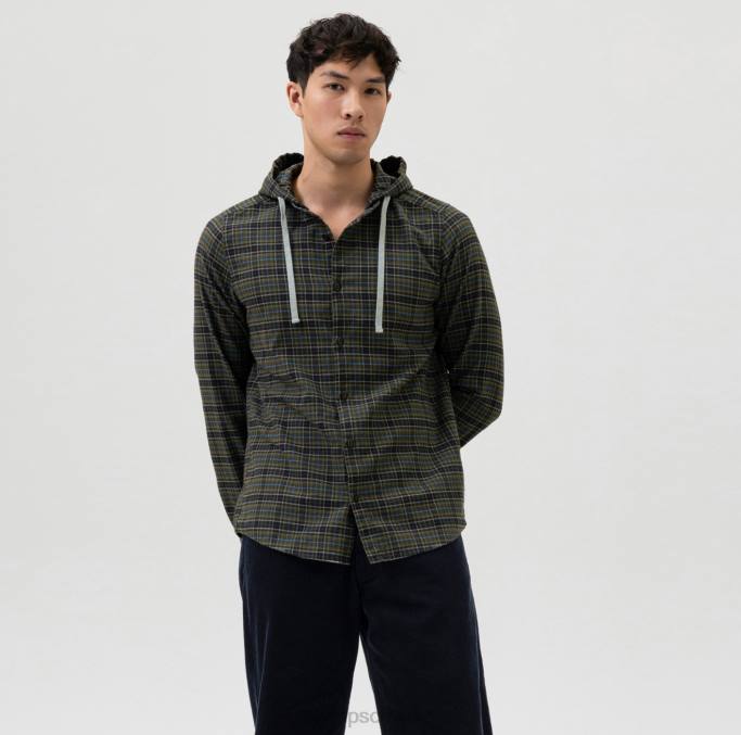 OLYMP Level Five Smart Casual Overshirt, Freizeithemd, Kapuze, Oliv LBD81979 Kleidung