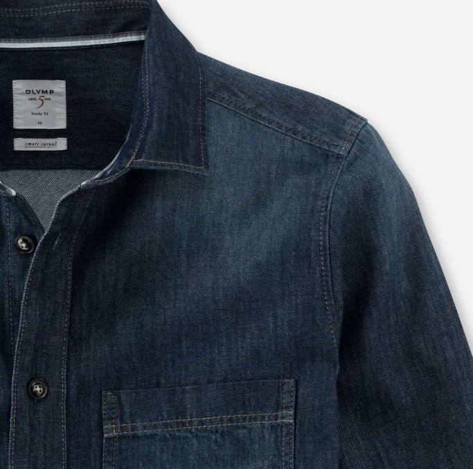 OLYMP Level Five Smart Casual Overshirt, Freizeithemd, Kent, Marine LBD81983 Kleidung