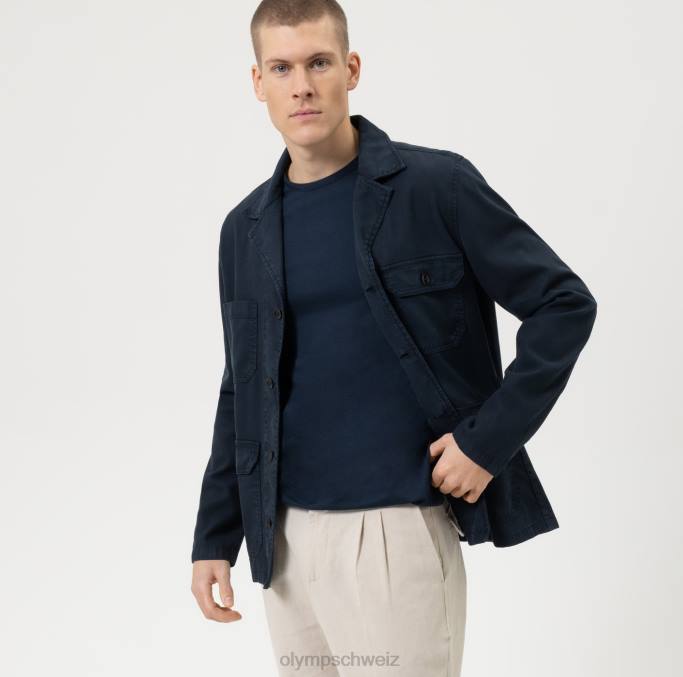 OLYMP Level Five Smart Casual Overshirt, Freizeithemd, Marine LBD81971 Kleidung