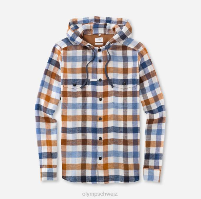 OLYMP Level Five Smart Casual Overshirt, Freizeithemd, Stehkragen, Marine LBD81977 Kleidung