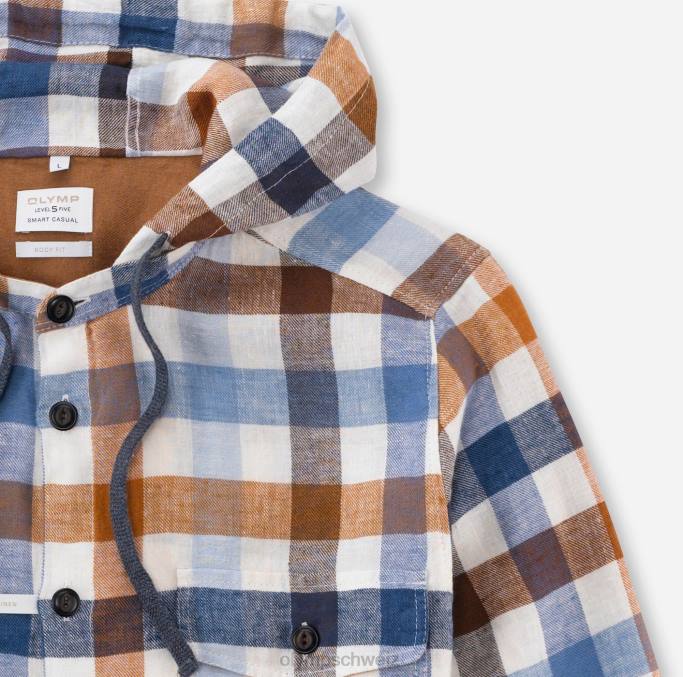 OLYMP Level Five Smart Casual Overshirt, Freizeithemd, Stehkragen, Marine LBD81977 Kleidung