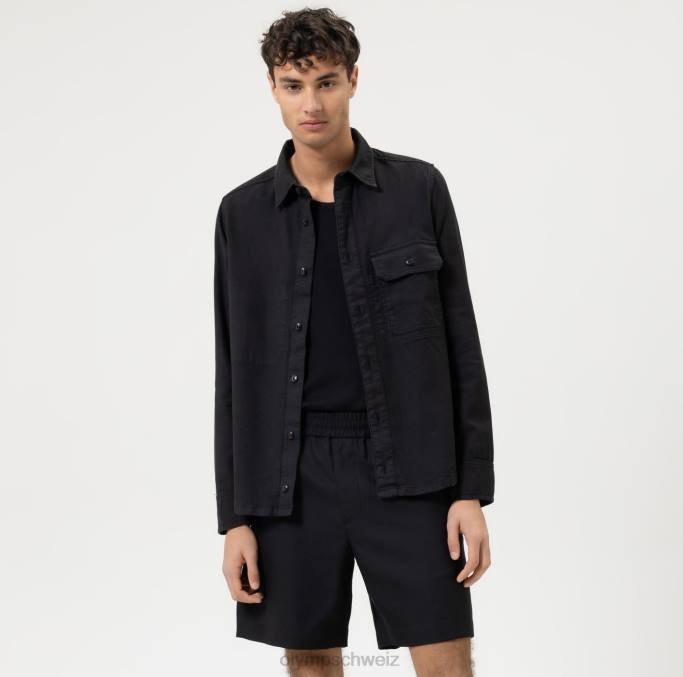 OLYMP Level Five Smart Casual Overshirt, Freizeithemd, schwarz LBD81958 Kleidung