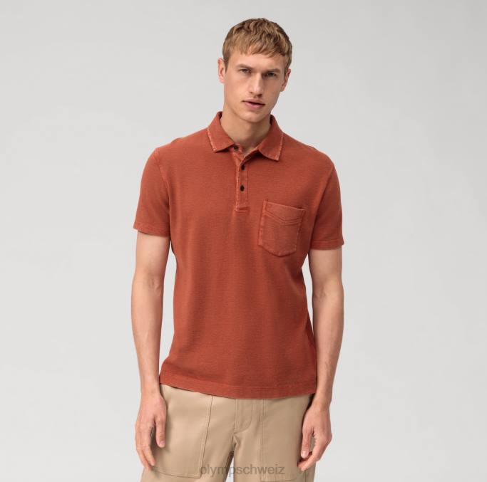 OLYMP Lässiges Jersey-Polo, braun LBD82116 Kleidung