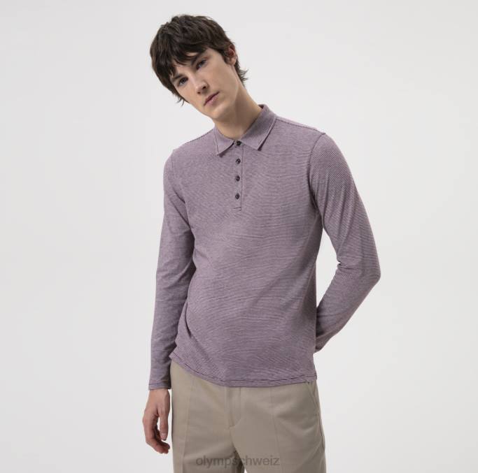 OLYMP Level Five Casual Body Fit, Polo, Pflaume LBD82182 Kleidung