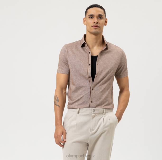 OLYMP Level Five Casual Body Fit, Polo, braun LBD82144 Kleidung