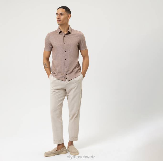 OLYMP Level Five Casual Body Fit, Polo, braun LBD82144 Kleidung