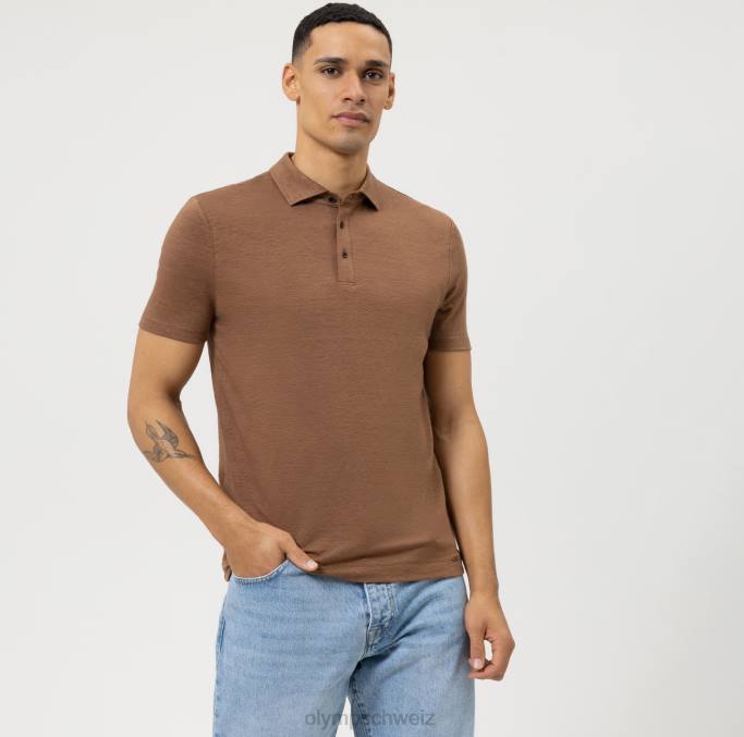 OLYMP Level Five Casual Body Fit, Polo, braun LBD82161 Kleidung