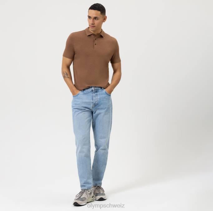 OLYMP Level Five Casual Body Fit, Polo, braun LBD82161 Kleidung