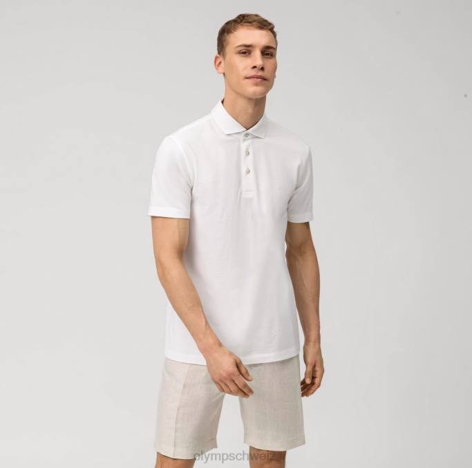 OLYMP Level Five Casual Body Fit, Polo, weiß LBD82092 Kleidung