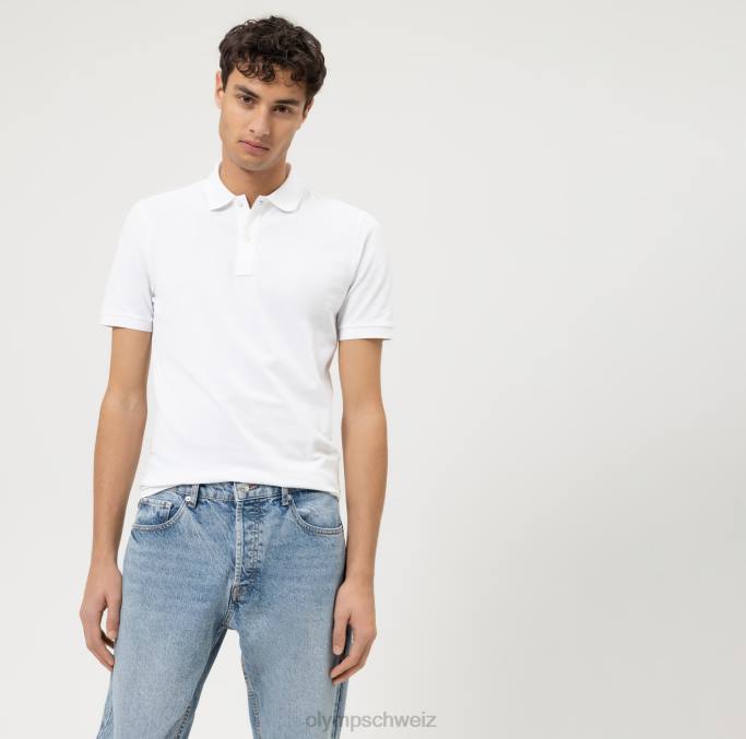 OLYMP Level Five Casual Body Fit, Polo, weiß LBD82166 Kleidung