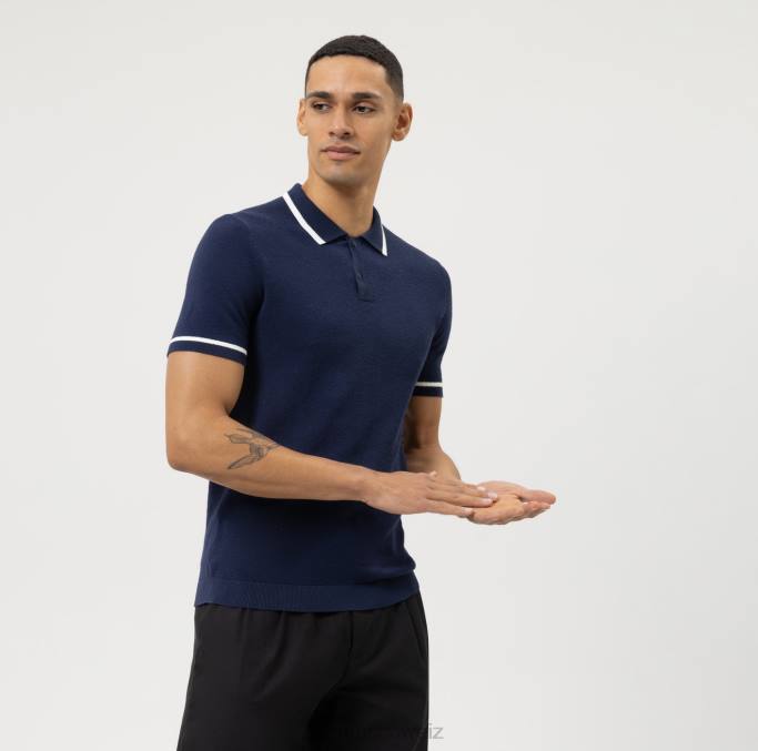 OLYMP Level Five Strickwaren Body Fit, Polo, Marine LBD82155 Kleidung