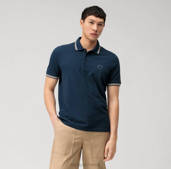 OLYMP lässiger Modern Fit, Polo, Marine LBD82143 Kleidung