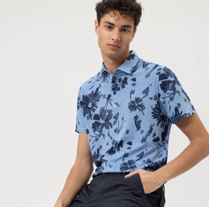 OLYMP lässiger Modern Fit, Polo, Marine LBD82146 Kleidung