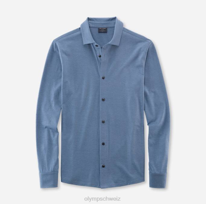 OLYMP lässiger Modern Fit, Polo, rauchblau LBD82113 Kleidung