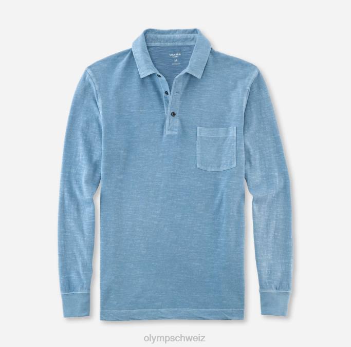 OLYMP lässiger Modern Fit, Polo, rauchblau LBD82132 Kleidung