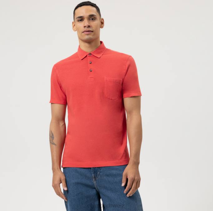 OLYMP lässiger Modern Fit, Polo, rot LBD82124 Kleidung