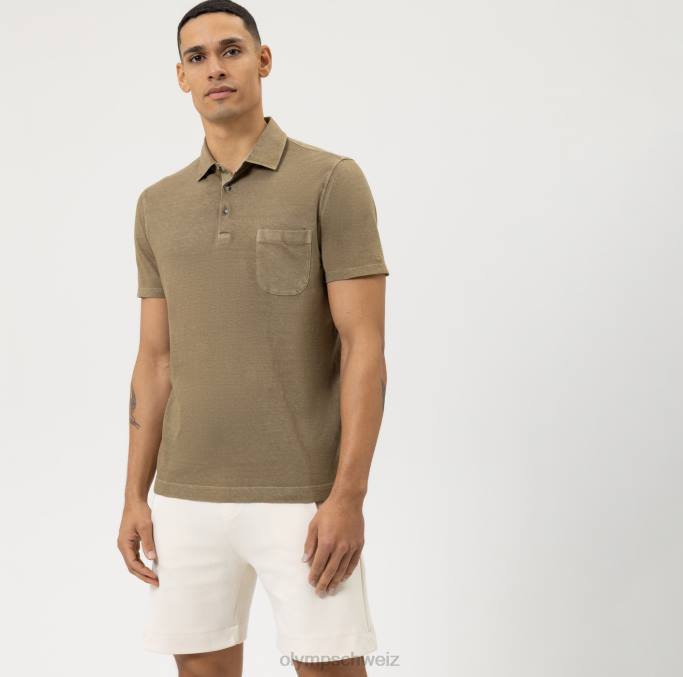OLYMP lässiger moderner Schnitt, Polo, Khaki LBD82118 Kleidung