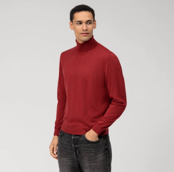 OLYMP Lässiger Strick-Rollkragenpullover, Barolo LBD81883 Kleidung