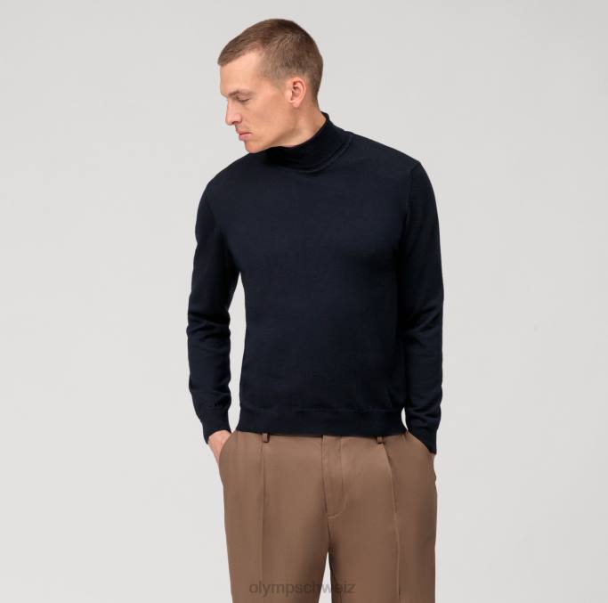 OLYMP Lässiger Strick-Rollkragenpullover, Marine LBD81885 Kleidung